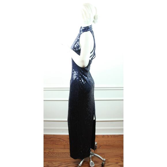 Vintage Size 4 Prom Dress Y2K Sequins Column Glam Beaded Bodycon Formal Elegant - Picture 15 of 15